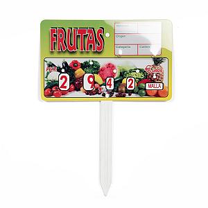 Imagen de Portaprecios Fruta con Ruletas y Paleta- 10 Unds.